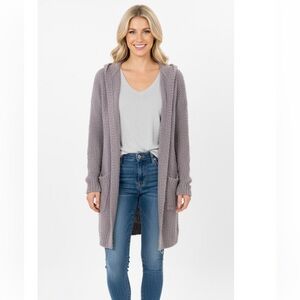 Listicle duster knit cardigan size medium with pockets